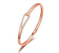 Philip Jones Bracelet à maillons plaqué Or Rose créé avec des Cristaux Zircondia®