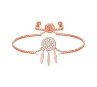 Philip Jones Bracelet d'amitié avec attrape-rêves plaqué or rose et cristaux Zircondia