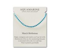 Philip Jones Bracelet d'amitié avec pierre de naissance du mois de mars avec cristaux Zircondia® aigue-marine