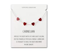 Philip Jones Bracelet d'amitié en cornaline avec plusieurs cœurs et carte de citation