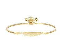Philip Jones Bracelet d'amitié Plume plaqué Or créé avec des Cristaux Zircondia®