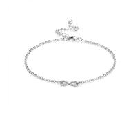Philip Jones Bracelet de cheville avec symbole infini orné de cristaux de Zircondia® dans pochette cadeau