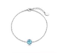 Philip Jones Bracelet de cheville en cristal bleu clair créé avec des cristaux Zircondia®