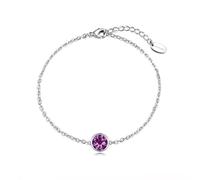 Philip Jones Bracelet de cheville en cristal violet créé avec des cristaux Zircondia®