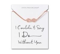 Philip Jones Bracelet de mariée plaqué or rose avec cristaux Zircondia « I Couldn't Say I Do Without You »