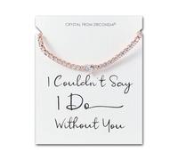 Philip Jones Bracelet de mariée plaqué or rose « I Couldn't Say I Do Without You » avec cristaux Zircondia