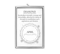 Philip Jones Bracelet élastique à breloques avec pierre de naissance du mois d'avril (diamant) avec boîte cadeau