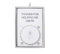 Philip Jones Bracelet élastique avec perles en cristal et inscription « Thanks for Helping Me Grow » - Avec boîte cadeau