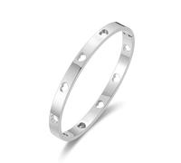 Philip Jones Bracelet en acier inoxydable avec cœur (17,8 cm)
