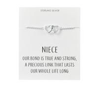 Philip Jones Bracelet en argent sterling avec citation de nièce en forme de cœur