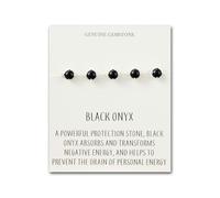 Philip Jones Bracelet en pierres précieuses d'onyx noir avec carte de citation