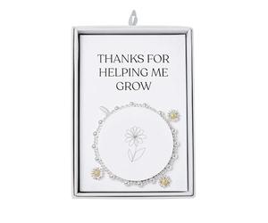 Philip Jones Bracelet extensible à perles avec inscription « Thanks for Helping Me Grow Daisy » avec boîte cadeau