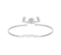 Philip Jones Bracelet Mama plaqué argent créé avec des cristaux Zircondia