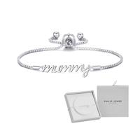 Philip Jones Bracelet Mummy plaqué argent créé avec des cristaux Zircondia avec boîte cadeau