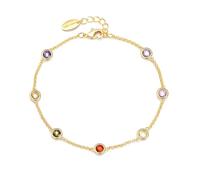 Philip Jones Bracelet plaqué or avec cristaux multicolores créés avec des cristaux Zircondia