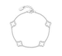 Philip Jones Bracelet trèfle plaqué argent créé avec des cristaux Zircondia