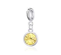 Philip Jones Breloque pierre de naissance du mois de novembre (topaze) créée avec des cristaux Zircondia