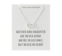 Philip Jones Collier à maillons en forme de cœur avec inscription « Mother and Daughter » - Avec cristaux Zircondia®, Cristal, Cristal Zircondia®