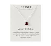 Philip Jones Collier avec pierre de naissance du mois de janvier (grenat) créé avec des cristaux de zirconium®, Cristal, Cristal de zirconium