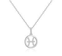 Philip Jones Collier avec signe astrologique du zodiaque Poissons avec cristaux Zircondia