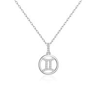 Philip Jones Collier avec signe astrologique Gémeaux avec cristaux Zircondia