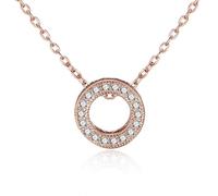 Philip Jones Collier Cercle de Vie Plaqué Or Rose Créé avec des Cristaux Zircondia®