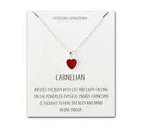 Philip Jones Collier cœur en pierre cornaline avec carte de citation