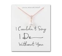 Philip Jones Collier de mariée plaqué or rose « I Couldn't Say I Do Without You » avec perles et cristaux Zircondia