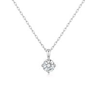 Philip Jones Collier en argent sterling avec pierre de naissance du mois d'avril (diamant) créé avec des cristaux Zircondia