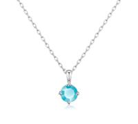 Philip Jones Collier en argent sterling avec pierre de naissance du mois de décembre (turquoise) créé avec des cristaux Zircondia