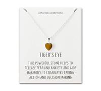 Philip Jones Collier en forme de cœur œil de tigre avec carte de citation