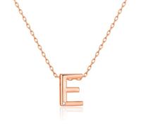 Philip Jones Collier Initiale Lettre E Plaqué Or Rose Créé avec des Cristaux Zircondia®