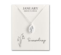 Philip Jones Collier perce-neige fleur naissance janvier avec carte