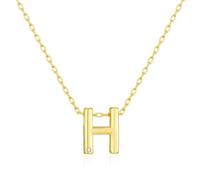 Philip Jones Collier plaqué or avec initiale lettre H créée avec des cristaux de zircon, Plaqué or, Cristal de zircondia®
