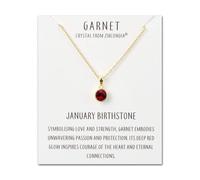 Philip Jones Collier plaqué or avec pierre de naissance du mois de janvier (grenat) créé avec des cristaux Zircondia