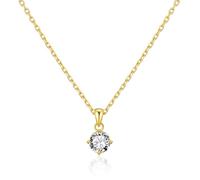 Philip Jones Collier solitaire plaqué or créé avec des cristaux Zircondia®, Cristal, Cristal Zircondia®
