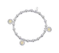 Philip Jones Daisy Charm Bracelet élastique en perles