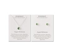 Philip Jones Ensemble collier et boucles d'oreilles avec pierre de naissance d'août (péridot) créé avec des cristaux Zircondia®