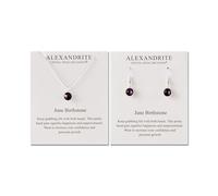 Philip Jones Ensemble collier et boucles d'oreilles avec pierre de naissance June (Alexandrite) créés avec des cristaux Zircondia®, Cristal, Zircondia® Crystal, Cristal, Zircondia® Crystal