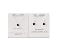 Philip Jones Ensemble collier et boucles d'oreilles avec pierre de naissance June (Alexandrite) créés avec des cristaux Zircondia®, Cristal, Zircondia® Crystal, Cristal, Zircondia® Crystal
