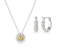 Philip Jones Ensemble collier marguerite et boucles d'oreilles créoles