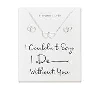 Philip Jones Ensemble de maillons en forme de cœur en argent sterling avec inscription « I Couldn't Say I Do Without You »
