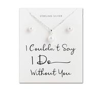 Philip Jones Ensemble de perles de coquillage en argent sterling « I Couldn't Say I Do Without You »