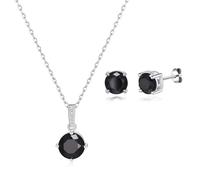 Philip Jones Ensemble de pierres précieuses onyx noir en argent sterling