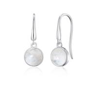 Philip Jones Lot de 2 boucles d'oreilles en pierre de lune blanche 20 x 7 mm 1,9 g