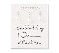 Philip Jones Parure de mariée en plaqué argent avec cristaux Zircondia « I Couldn't Say I Do Without You »