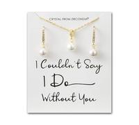 Philip Jones Parure de mariée en plaqué or avec cristaux Zircondia « I Couldn't Say I Do Without You »