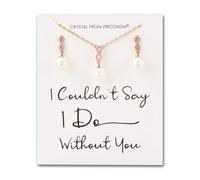 Philip Jones Parure de mariée en plaqué or rose avec cristaux Zircondia « I Couldn't Say I Do Without You »