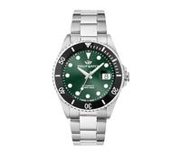 Philip Watch Montre homme, automatique, analogique, 42 mm, collection CARIBE DIVING, idées cadeaux pour homme, Vert, Sunray, Bracelet
