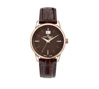 Philip Watch Montre homme, temps, date, analogique, 40 mm, collection ANNIVERSARY, bracelet en cuir - R8251150012
